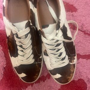 Frye Brown and White Low-Top Sneakers